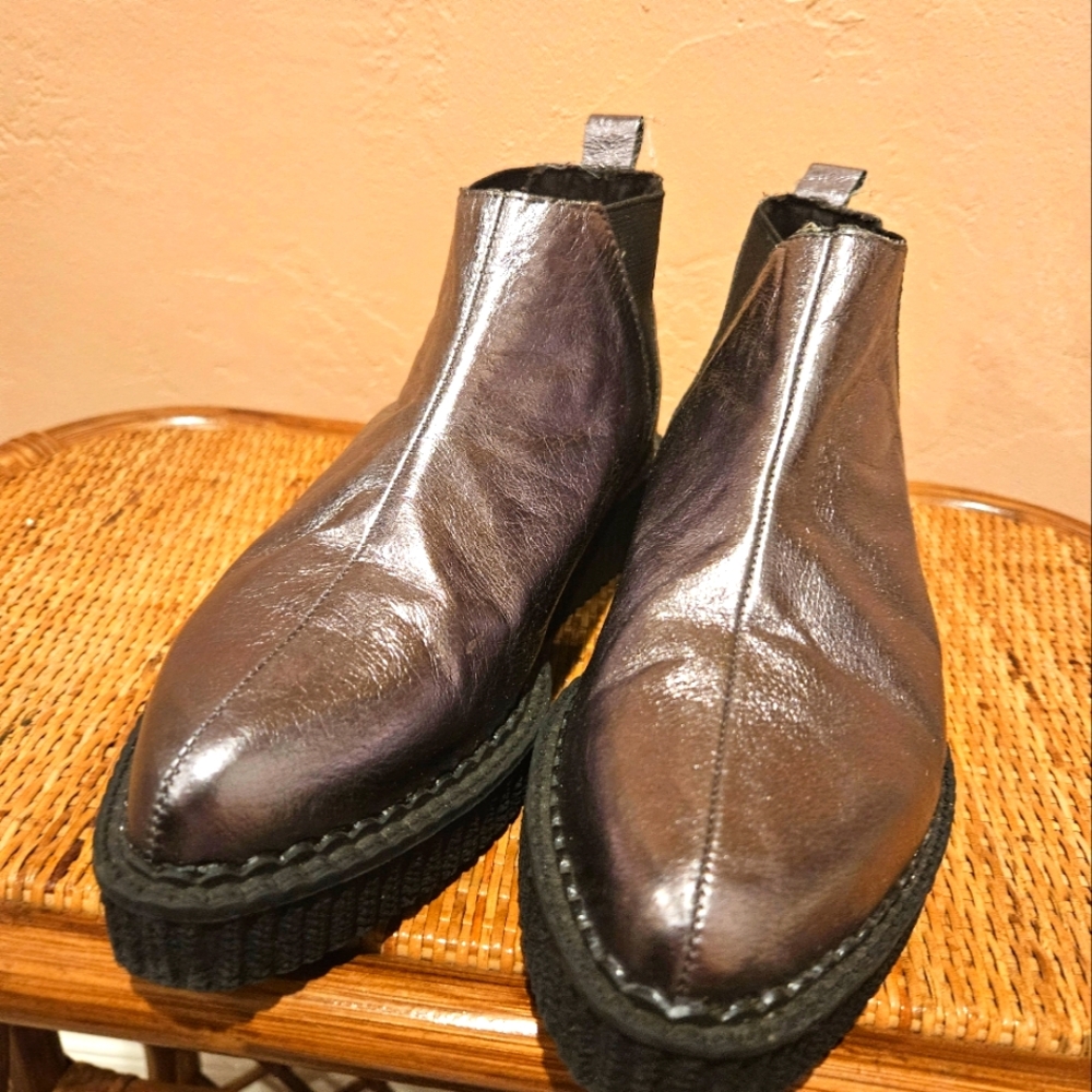 T.U.K. Gun Metal Pointed Creeper Shoes